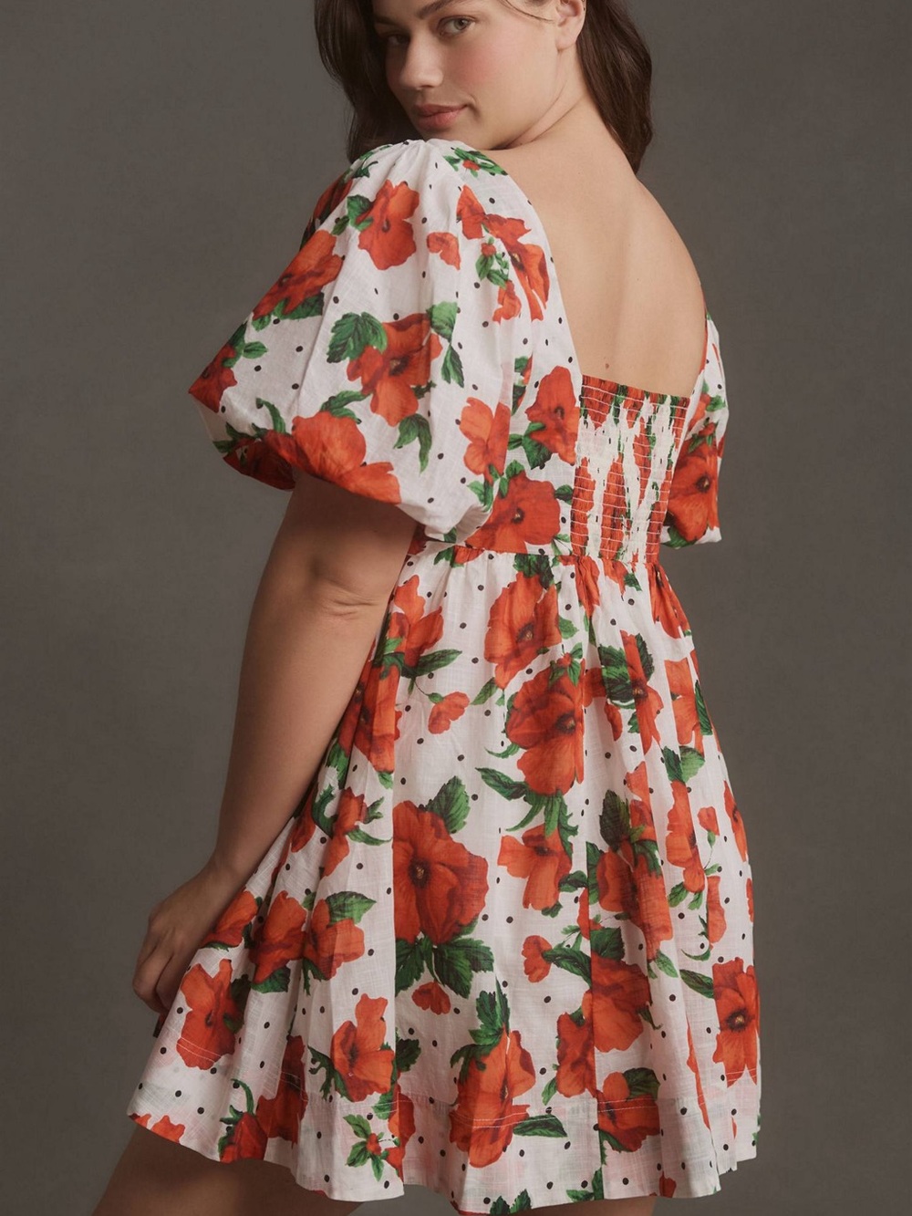 Maeve Anthropologie Square-Neck Smocked Floral Babydoll Dress - Picture 5 of 10